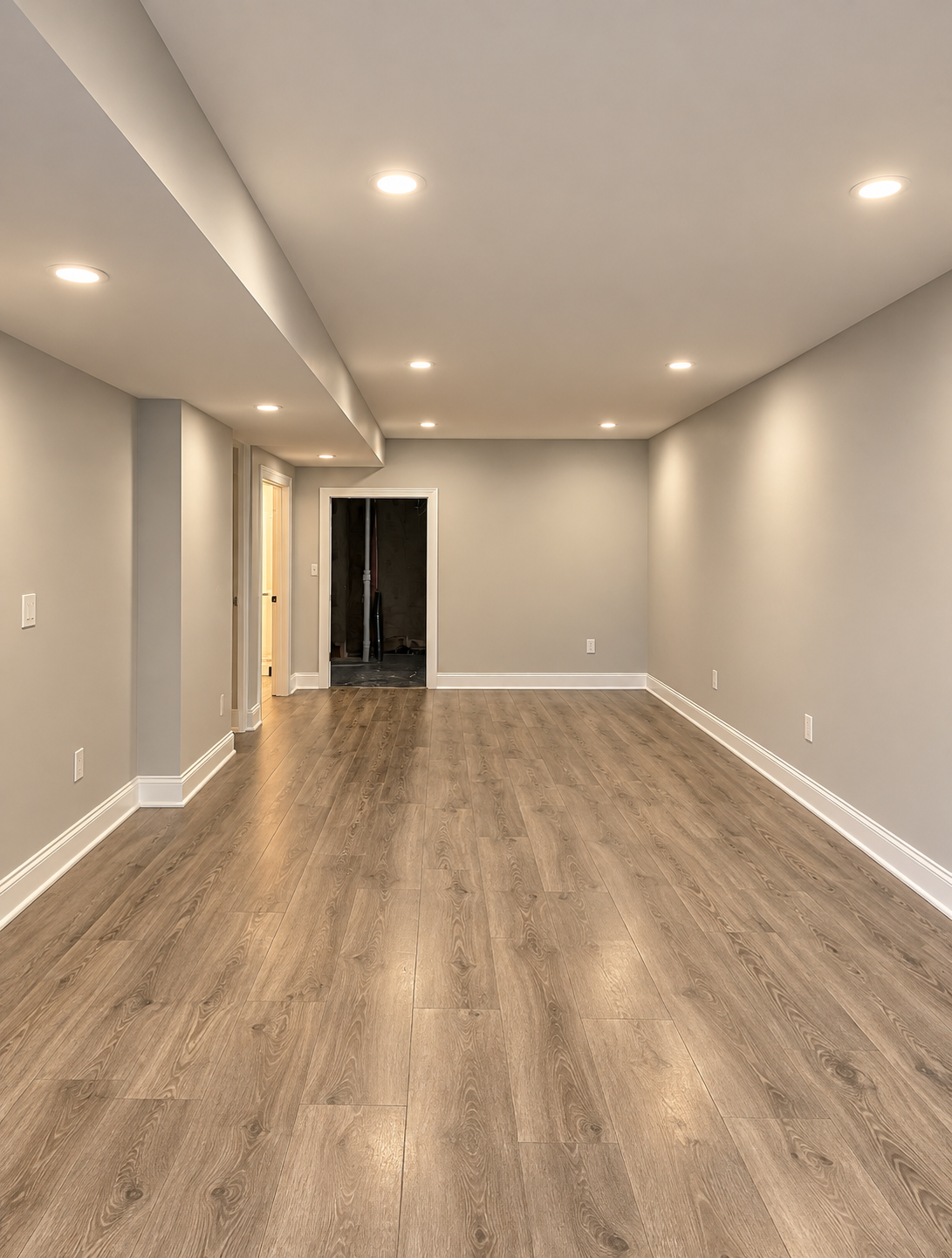 Finished basement room
