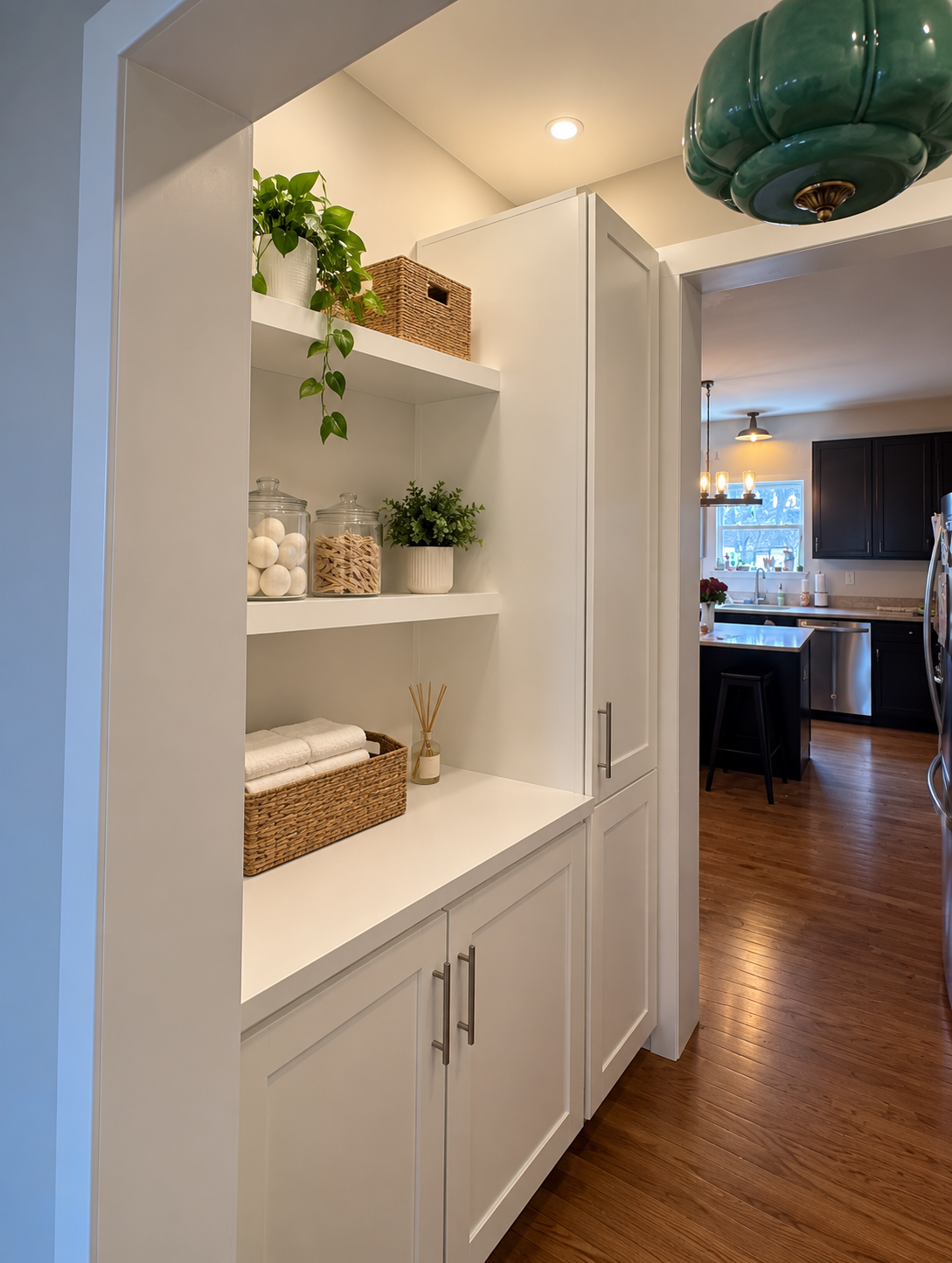 Finished pantry cabinetry